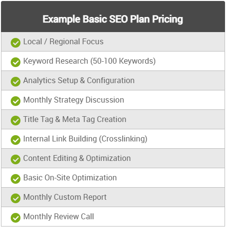 SEO Services Plan Pricing